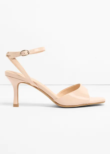 Sandali effetto vernice con cinturino