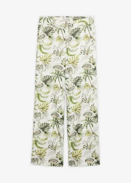 Pantaloni in misto lino fantasia
