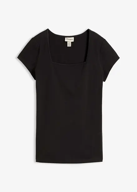 Maglia a maniche corte con scollo quadrato