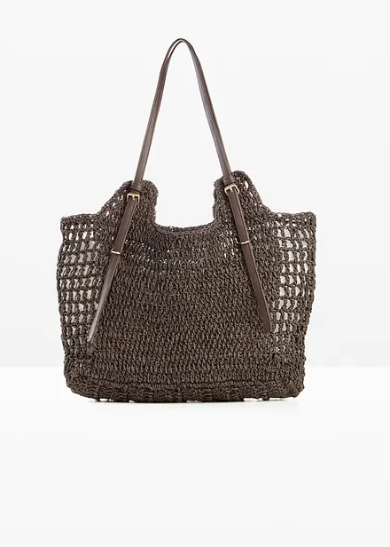 Borsa shopper con fibbie decorative