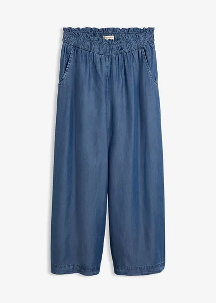 Pantaloni a palazzo cropped e fluenti con spacchi laterali