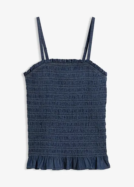 Top con spalline sottili in jeans di cotone biologico