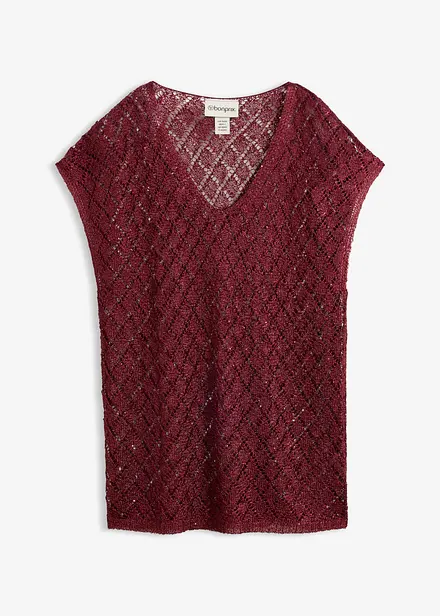 T-shirt in maglia con paillettes
