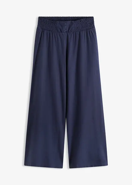 Pantaloni larghi in misto lino fresco e leggero