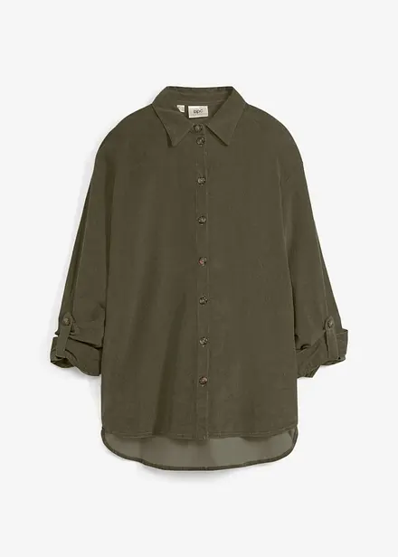 Camicia in velluto di misto cotone elasticizzato