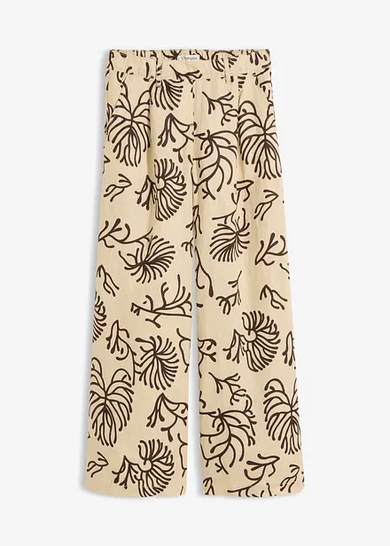 Pantaloni larghi in puro lino