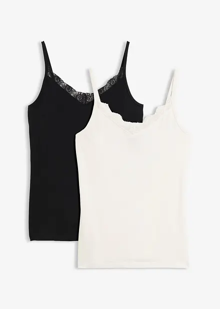 Top con pizzo (pacco da 2)