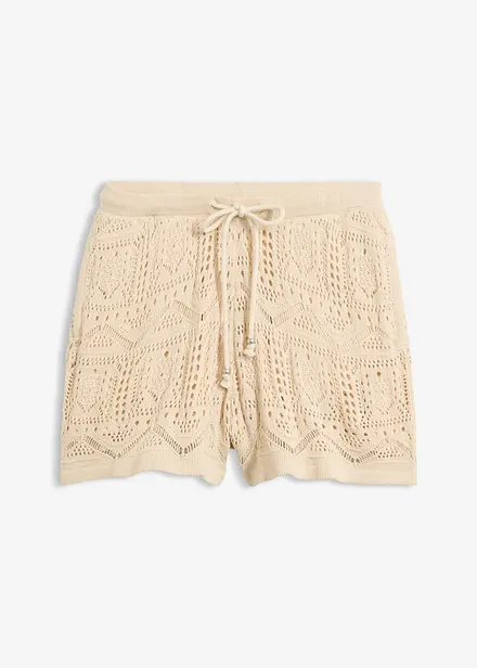 Shorts traforati in misto cotone