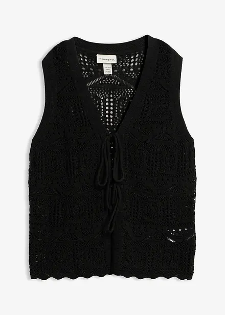 Cardigan in maglia traforata di misto cotone