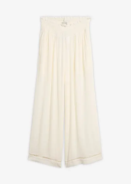 Pantaloni culotte in viscosa operata
