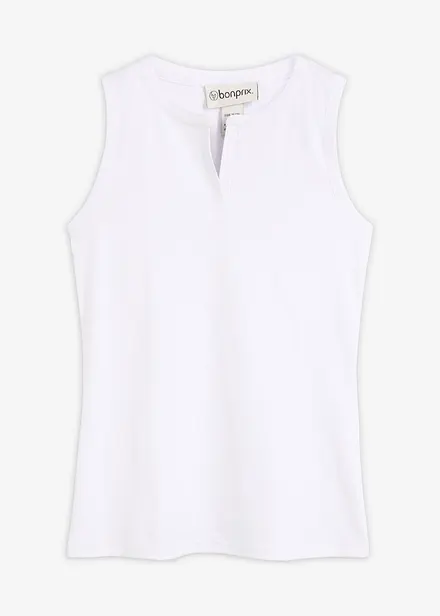 Top a costine in cotone biologico elasticizzato