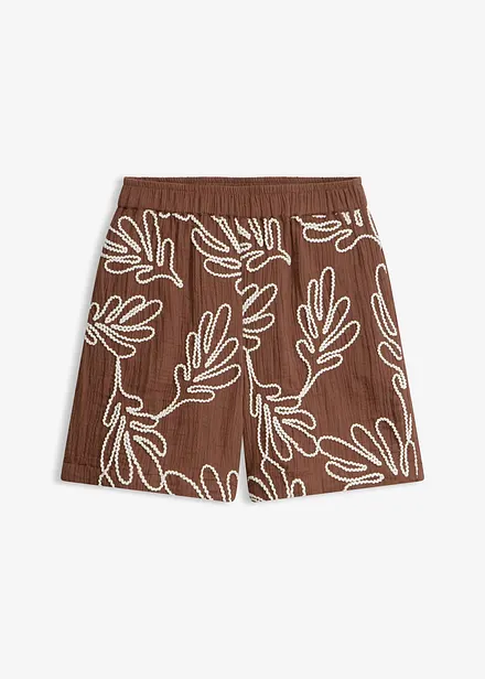 Shorts in puro cotone con ricamo