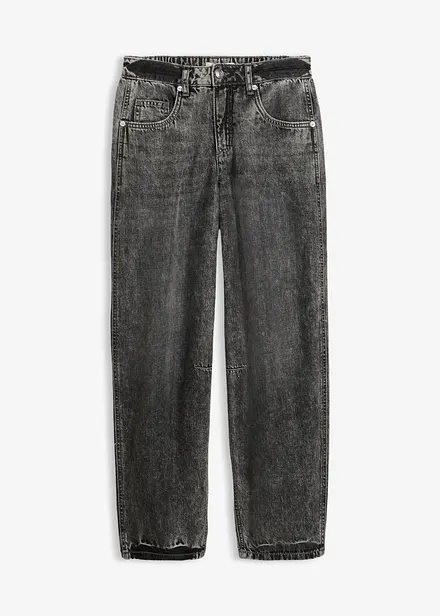 Jeans cropped a palloncino super morbidi, vita media
