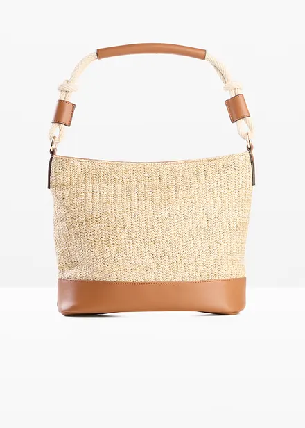 Borsa a mano effetto paglia
