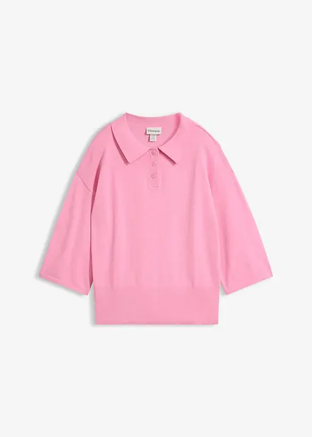 Maglione a polo in misto cotone