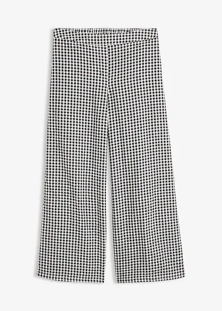 Pantaloni in seersucker di puro cotone con elastico in vita