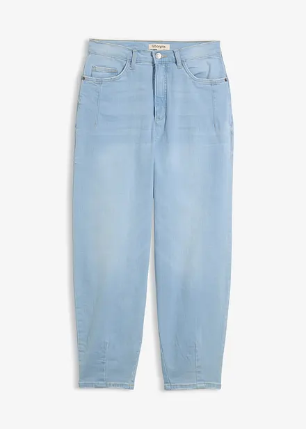 Jeans barrel shape in cotone biologico, vita alta