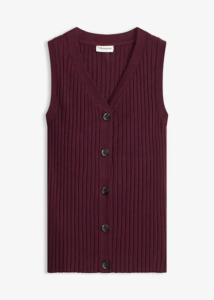 Gilet in maglia a coste