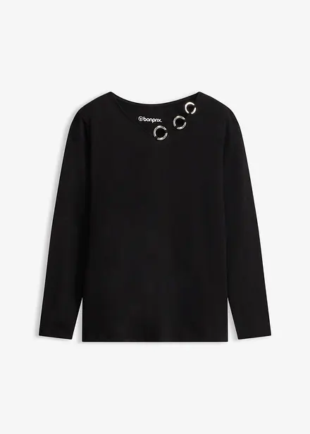 Maglia a maniche lunghe con occhielli