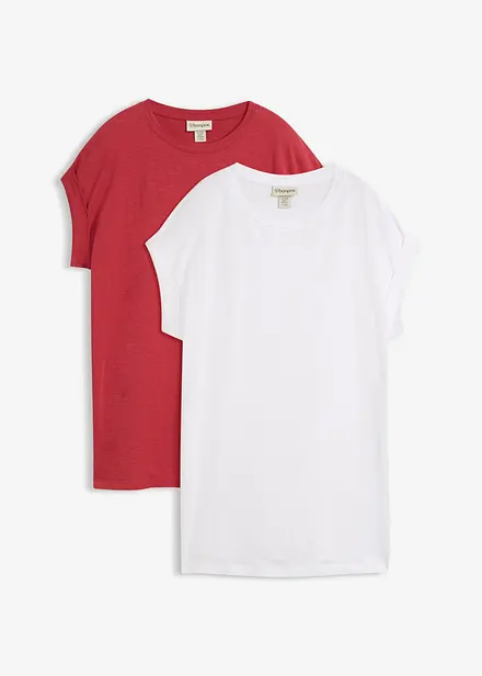 Maglia lunga in puro cotone biologico (pacco da 2)