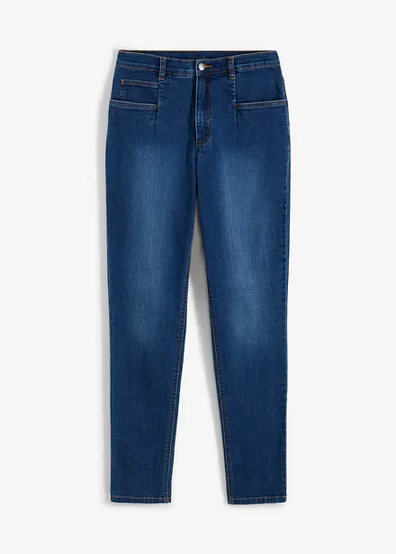 Mom jeans elasticizzati, vita alta