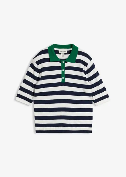 Maglia in filato fine con collo a polo