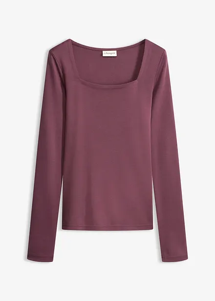 Maglia a maniche lunghe con scollo quadrato