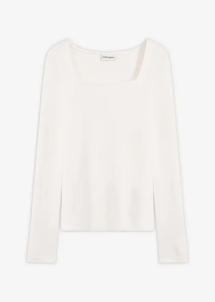 Maglia a maniche lunghe con scollo quadrato