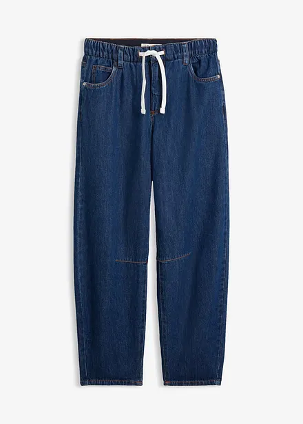 Jeans barrel cropped, vita media