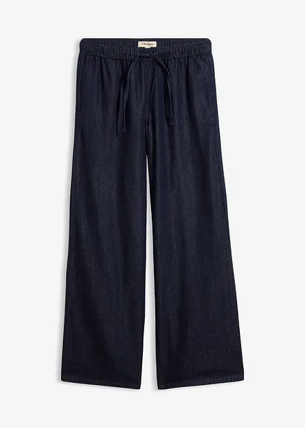 Jeans wide leg leggeri, vita media