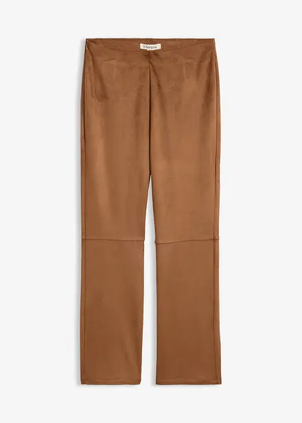 Pantaloni cropped in similpelle scamosciata