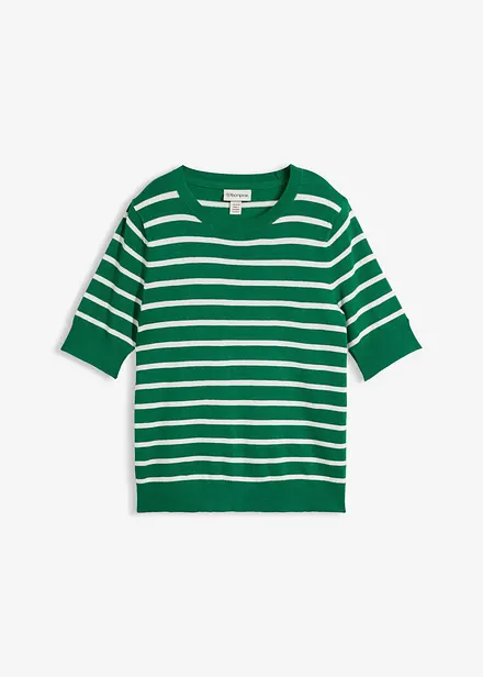 Maglione a maniche corte in filato fine di misto viscosa