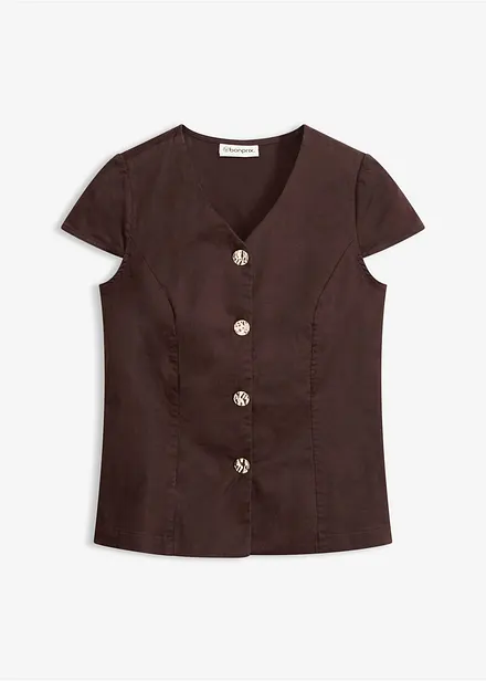 Blusa in cotone a maniche corte