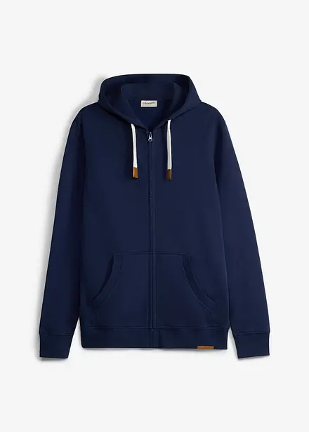 Felpa con zip e cappuccio in puro cotone