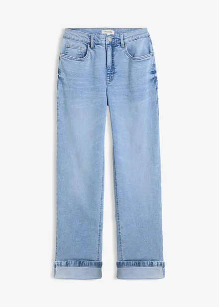 Jeans straight loose fit, vita alta