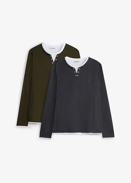 Maglia 2 in 1 a maniche lunghe (pacco da 2)