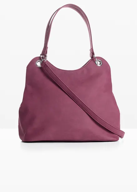 Borsa a mano in similpelle scamosciata