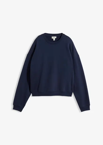 Felpa oversize corta in puro cotone biologico