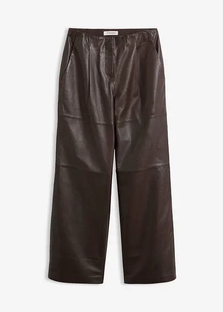 Pantaloni in pelle con pinces