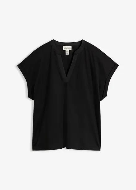 Maglia in misto cotone-seta morbido e liscio