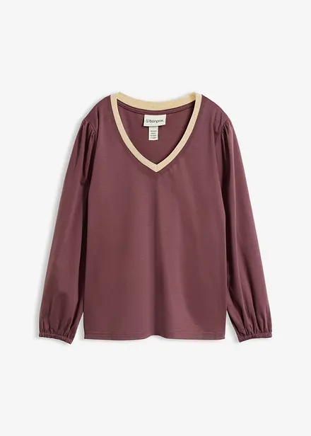 Maglia a maniche lunghe in misto cotone-seta