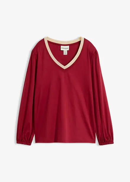 Maglia a maniche lunghe in misto cotone-seta