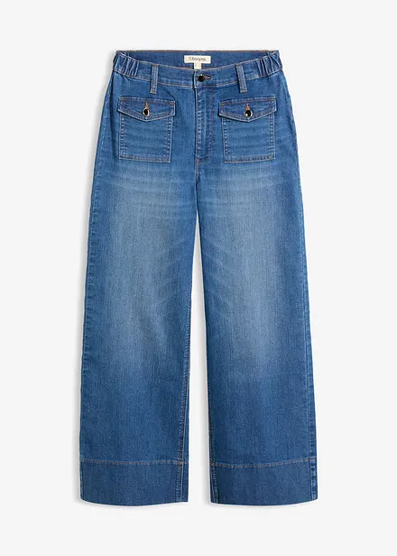 Jeans wide leg, vita alta
