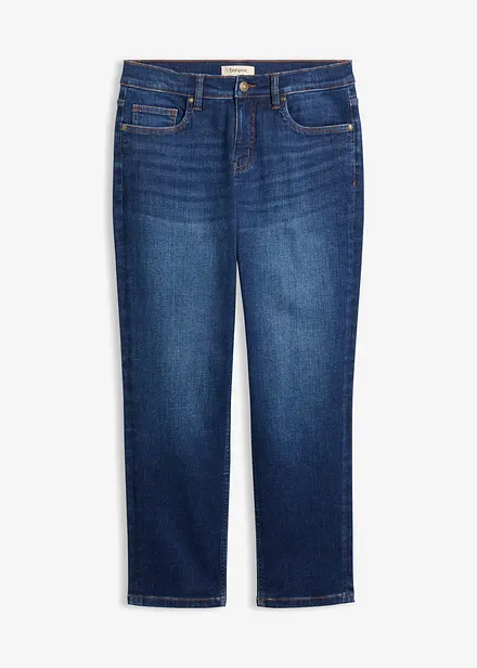Jeans straight cropped, vita media