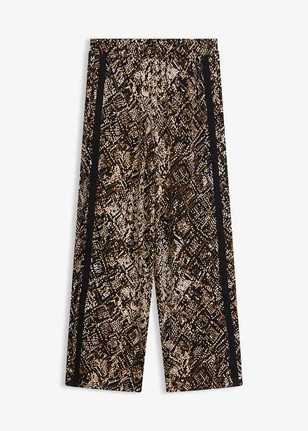 Pantaloni in jersey con bande di satin