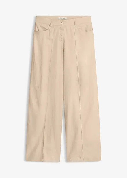 Pantaloni a palazzo in misto lino fresco e leggero