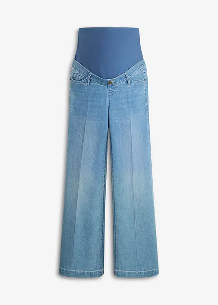 Jeans pr&eacute;maman larghi in denim elasticizzato, full length