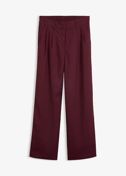 Pantaloni con elastico in vita e trama twill