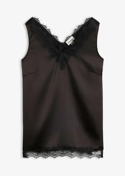 Top in pizzo con scollo a V