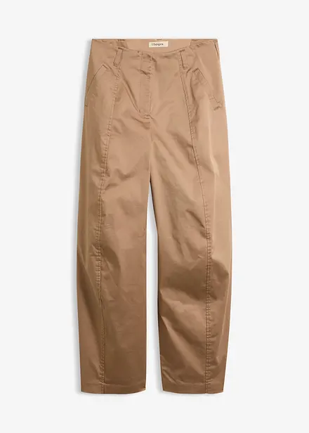 Pantaloni barrel in twill